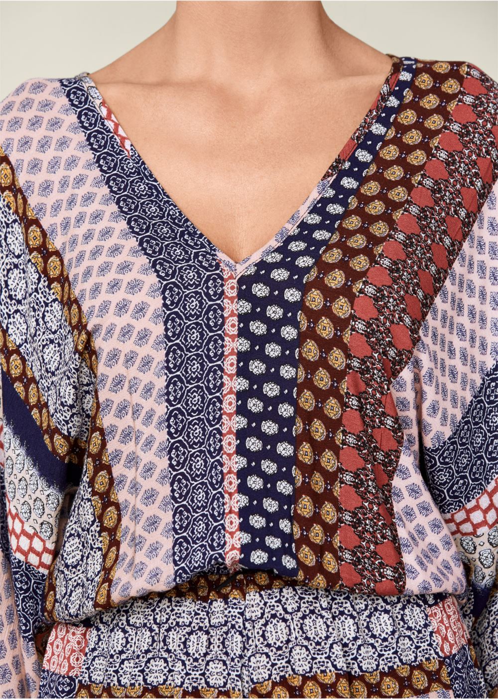 Venus Mixed Print Romper in Navy Multi