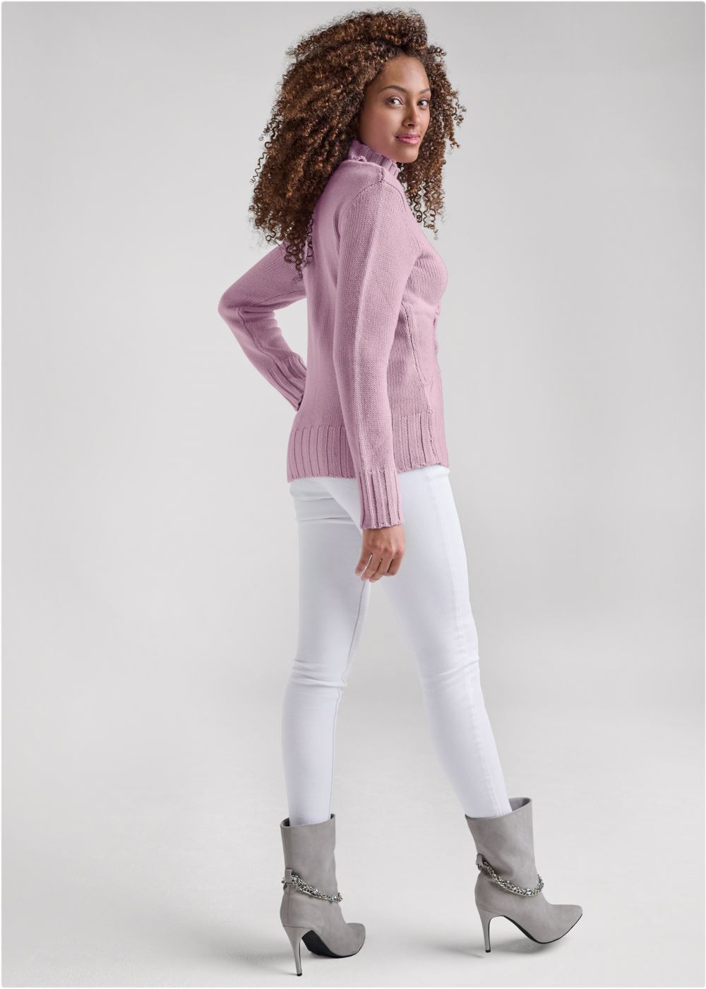 Venus VENUS | Sweet Bow Keyhole Sweater in Lilac