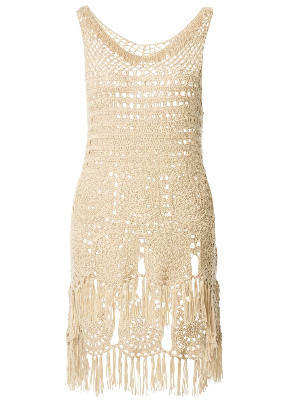 Venus VENUS | Crochet Fringe Sweater in White