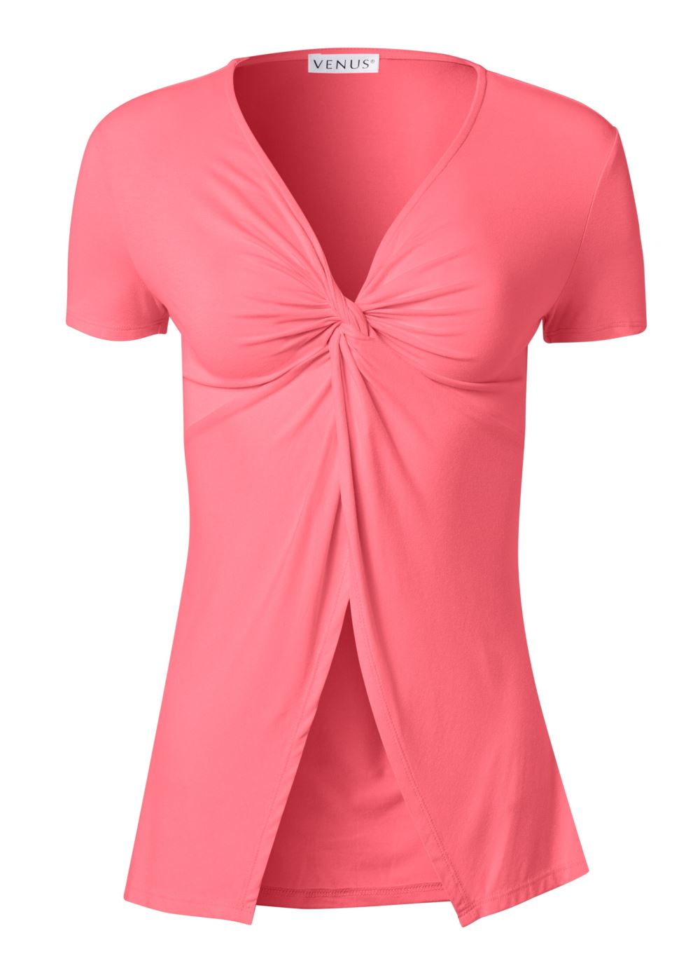 Venus Flyaway Twist-Front Top in Coral