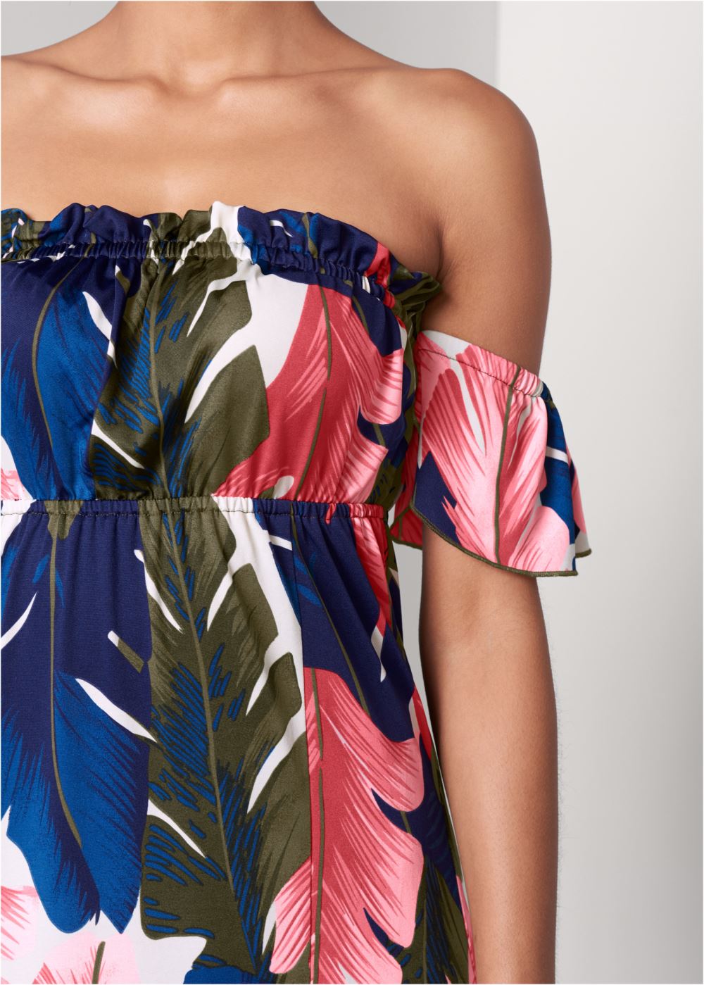 Venus Off-The-Shoulder Maxi Dress - Pink Multi