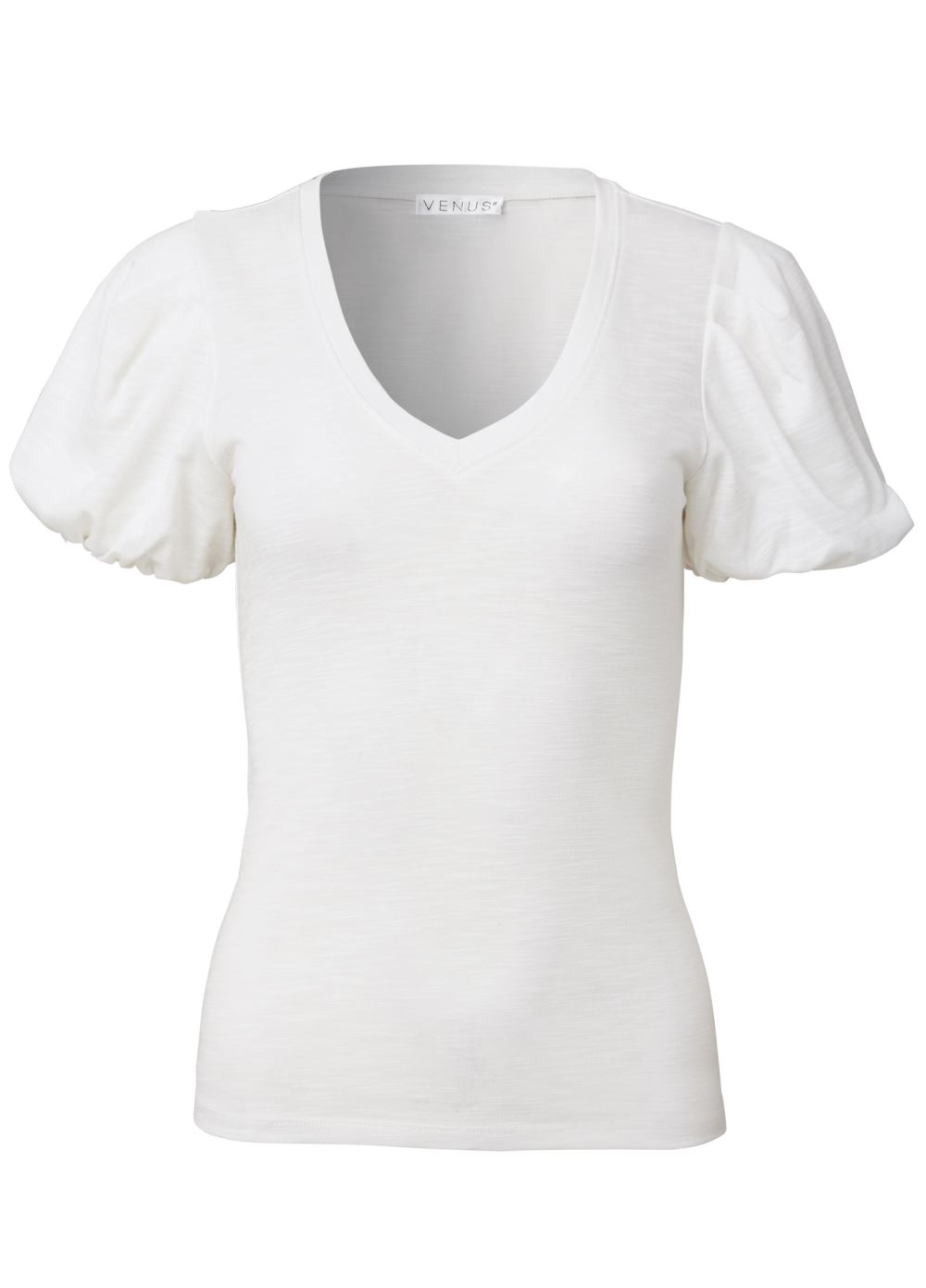 Venus Puff Sleeve Tee in White