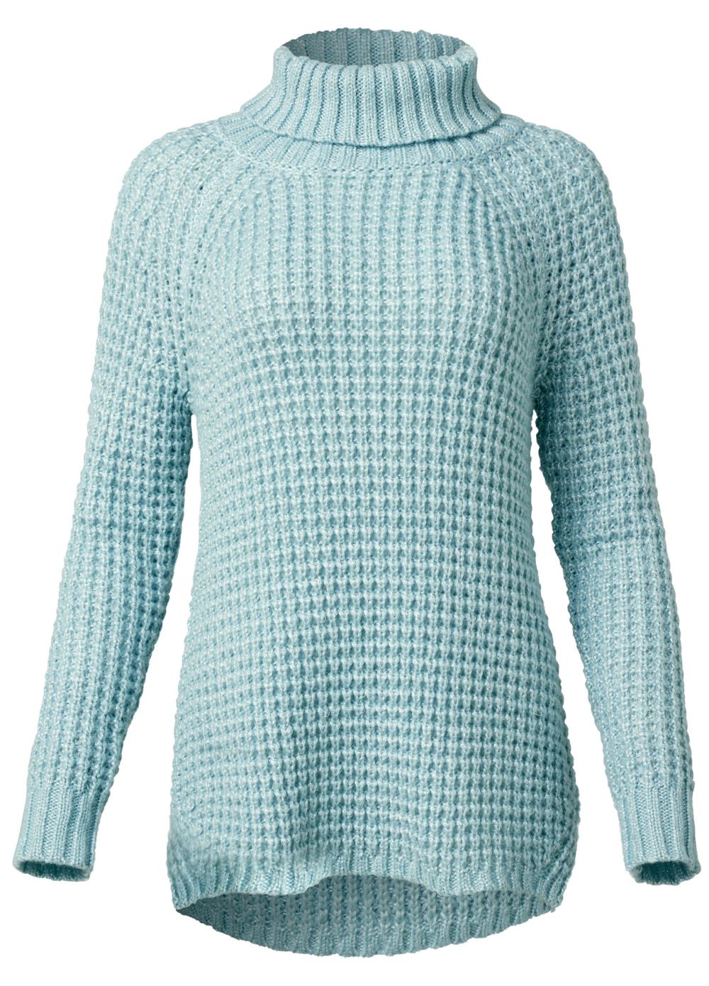Venus VENUS | Waffle Stich Turtleneck in Light Blue