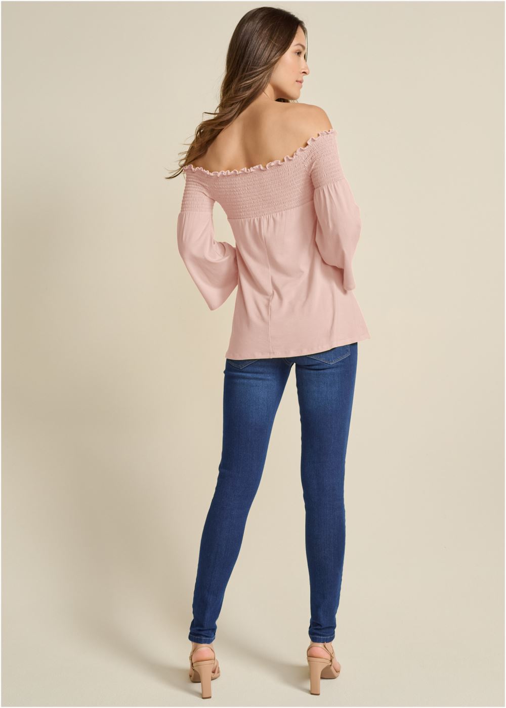 Venus Off-The-Shoulder Top in Light Pink