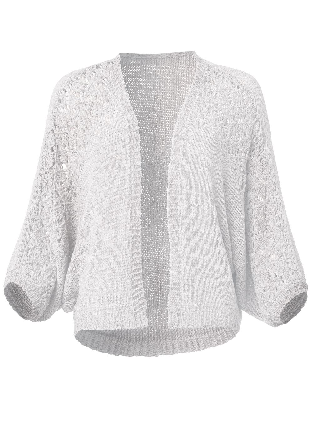 Venus VENUS | Open Knit Cocoon Cardigan in White