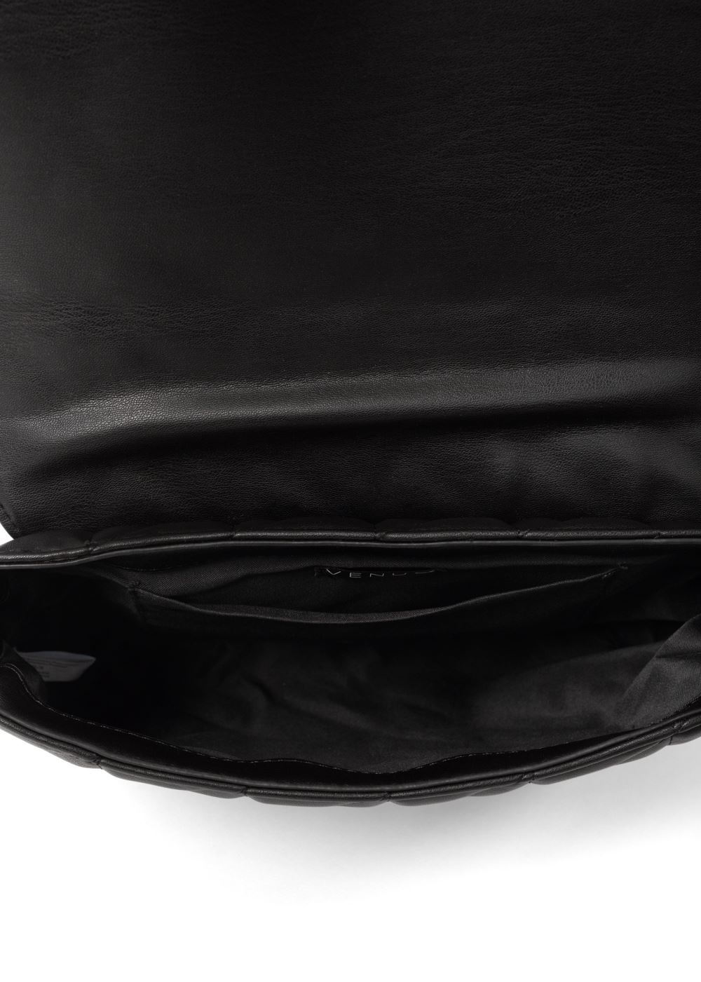 Venus Quilted Chain Handbag in Black & Silver