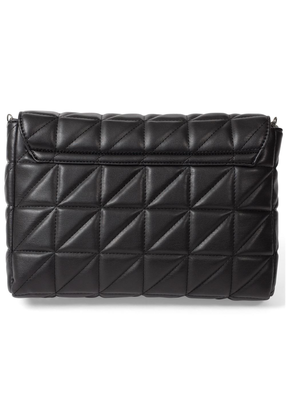 Venus Quilted Chain Handbag in Black & Silver