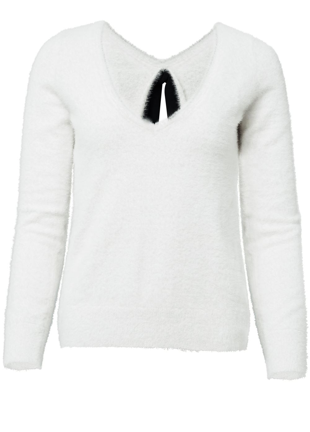 Venus VENUS | Bow Detail Open Back Sweater in Off White