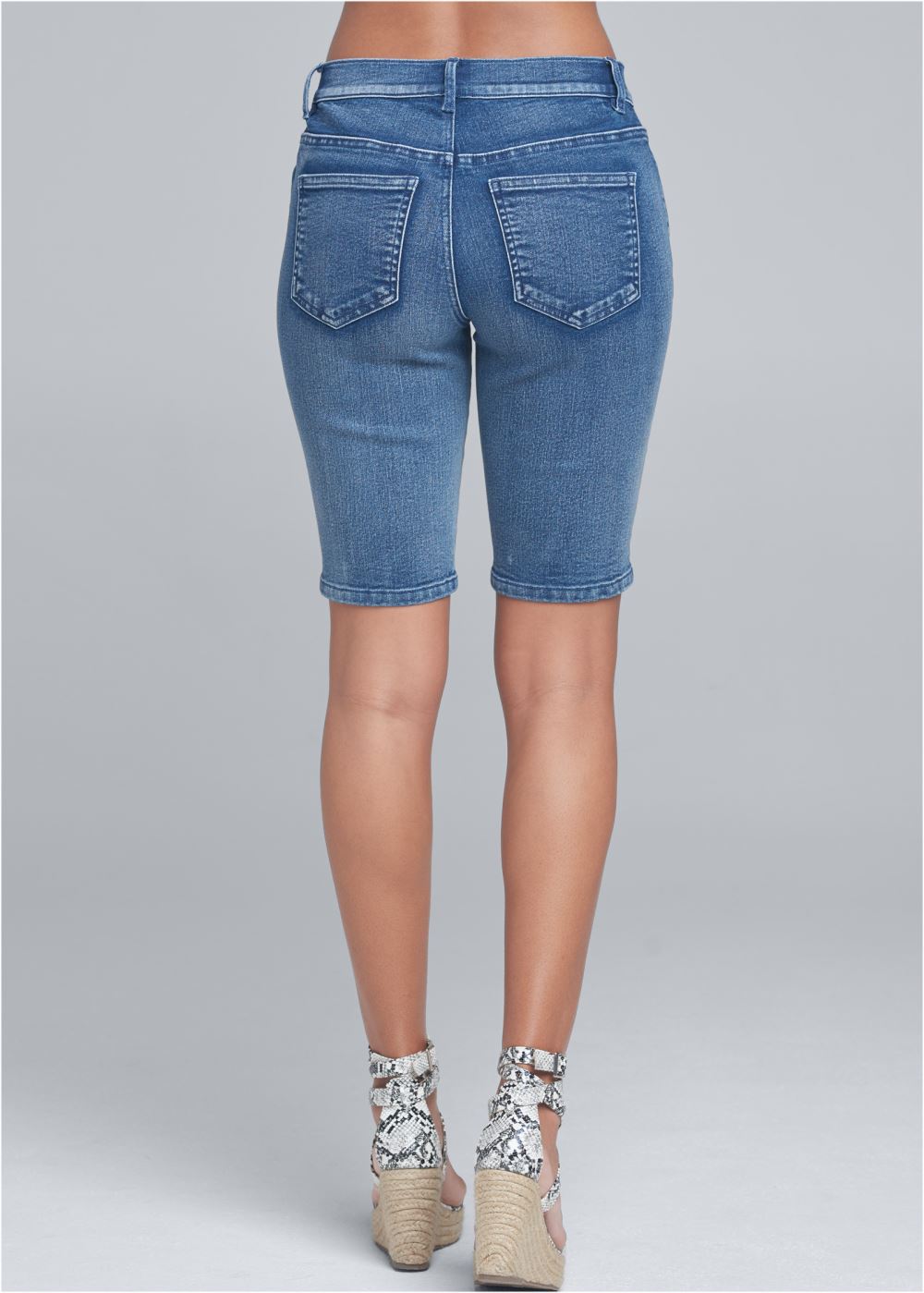 Venus Jean Bermuda Shorts - Medium Wash