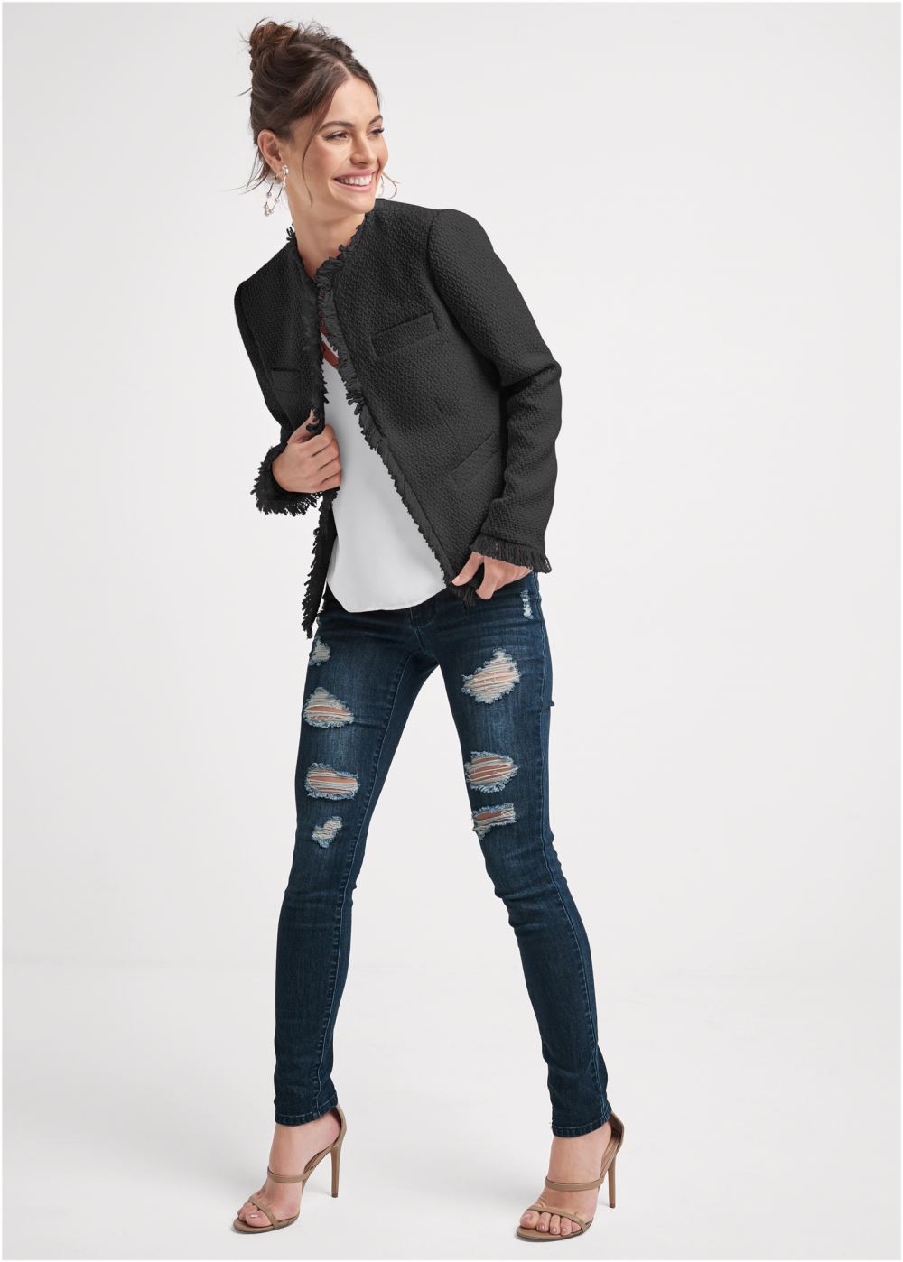 Venus Tweed Jacket in Black