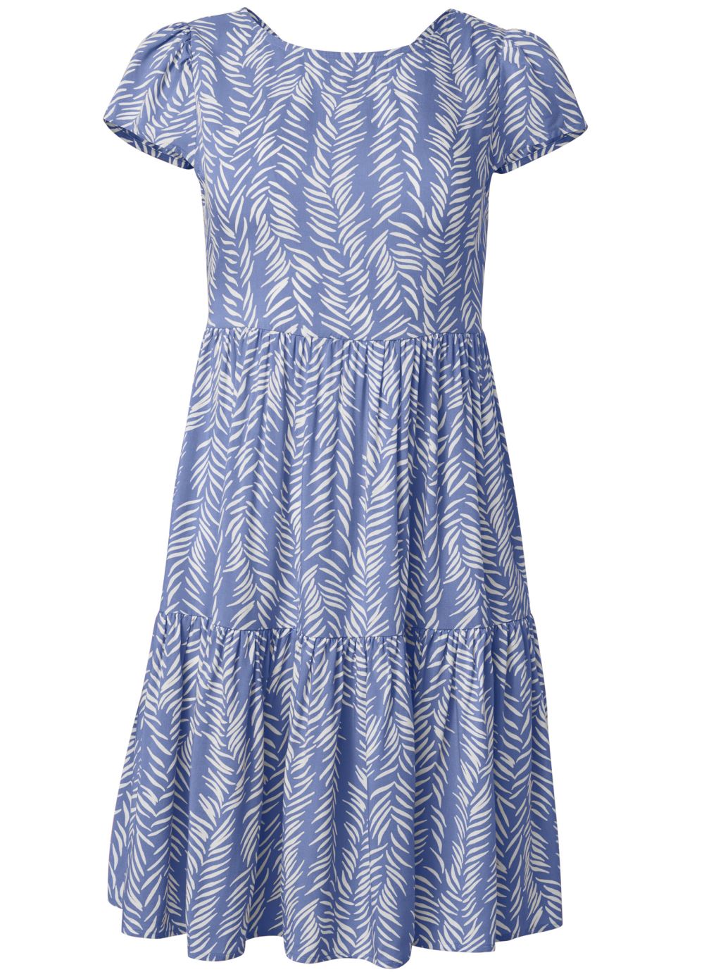 Venus Printed Babydoll Dress - Blue & White