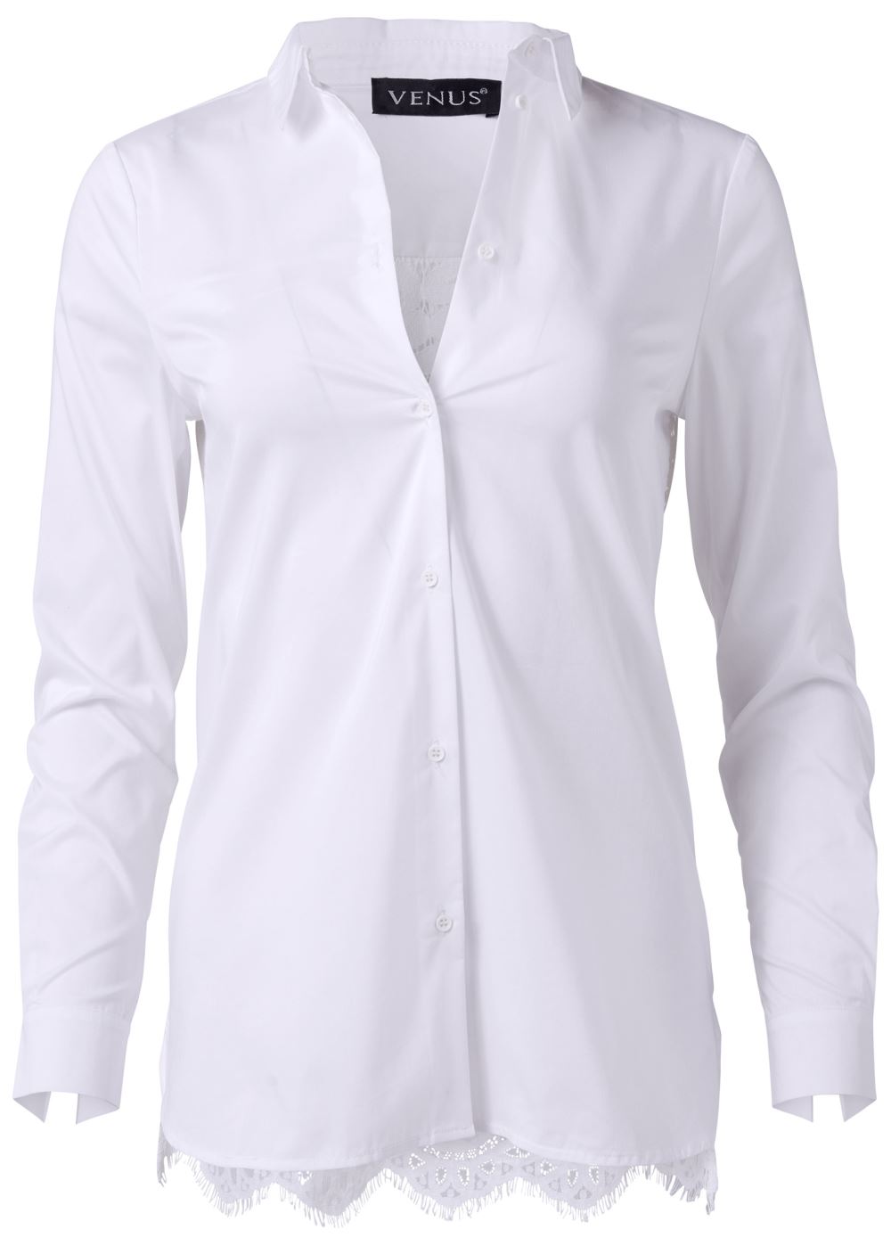Venus Lace Back Blouse in White