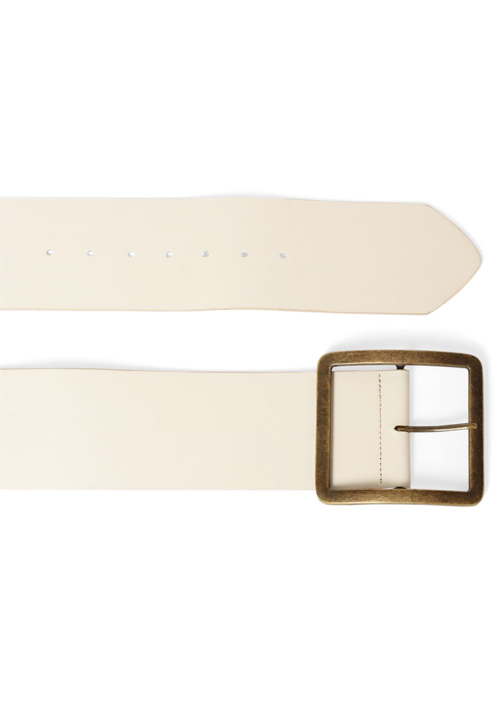 Venus Wide Buckle Square Belt in White
