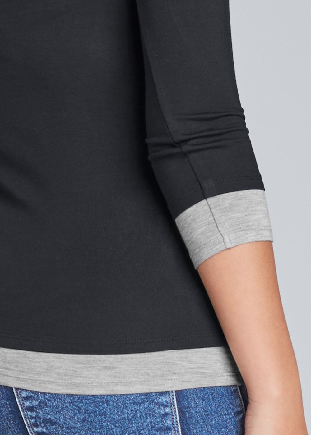 Venus Layered Casual Top in Black Multi