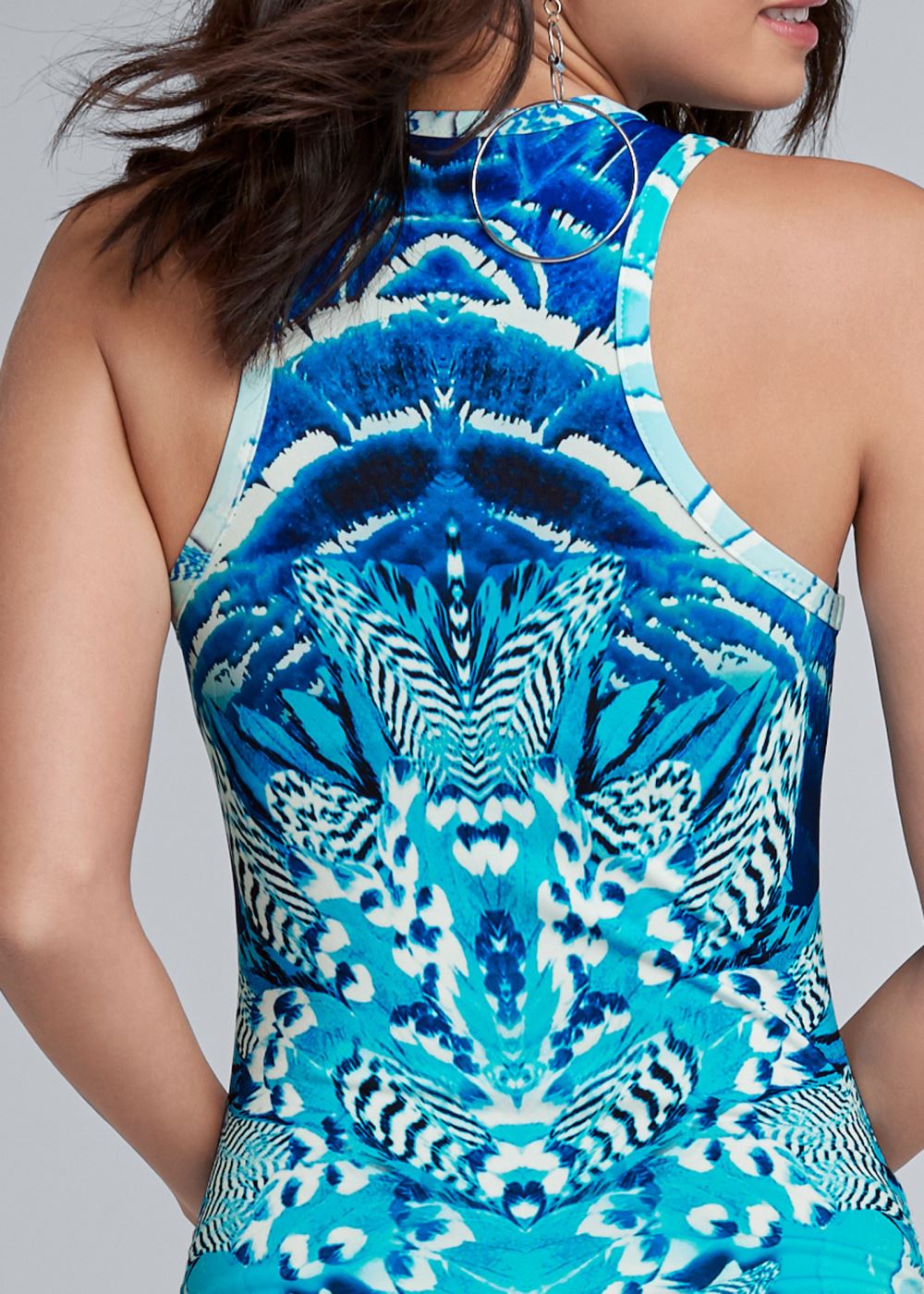Venus Ruched Printed Maxi Dress - Blue Multi