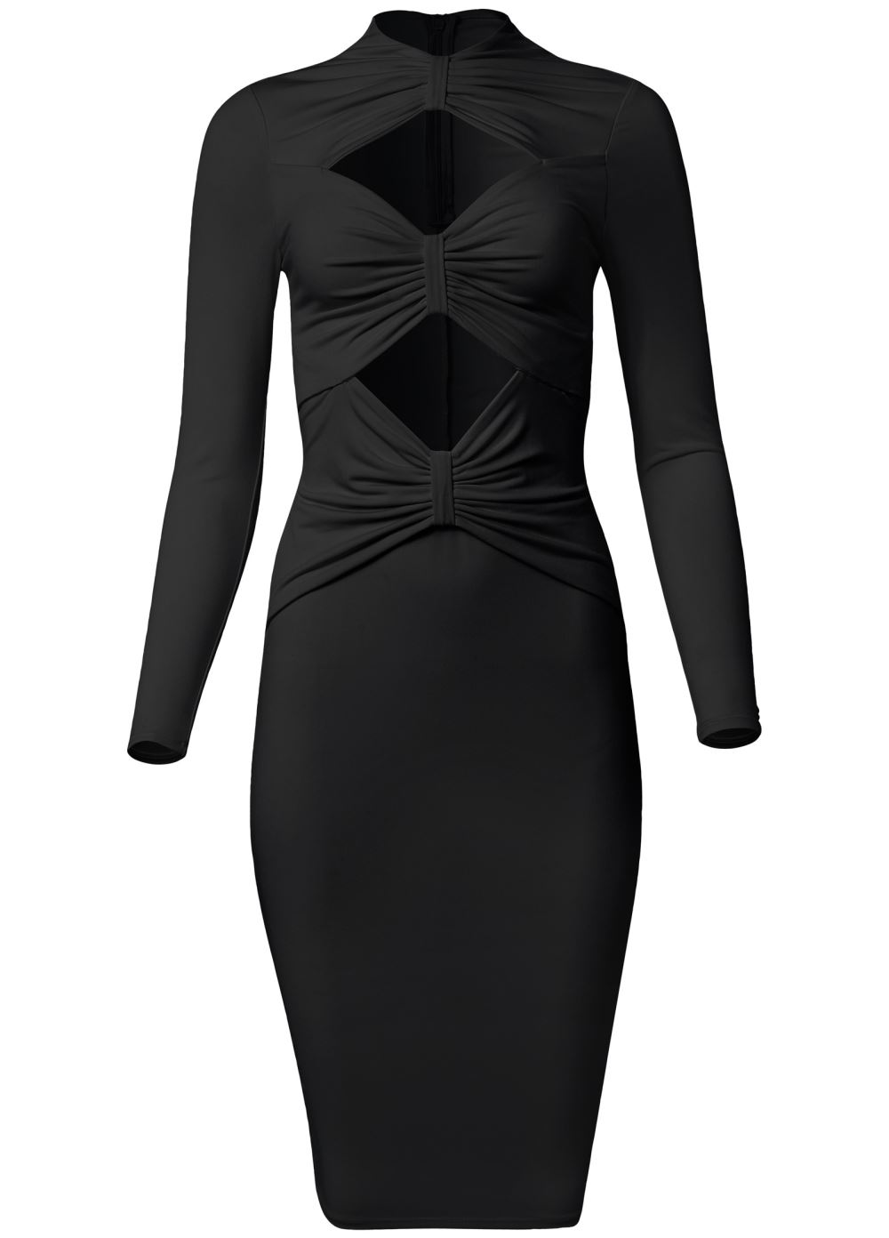 Venus Cut Out Midi Dress - Black