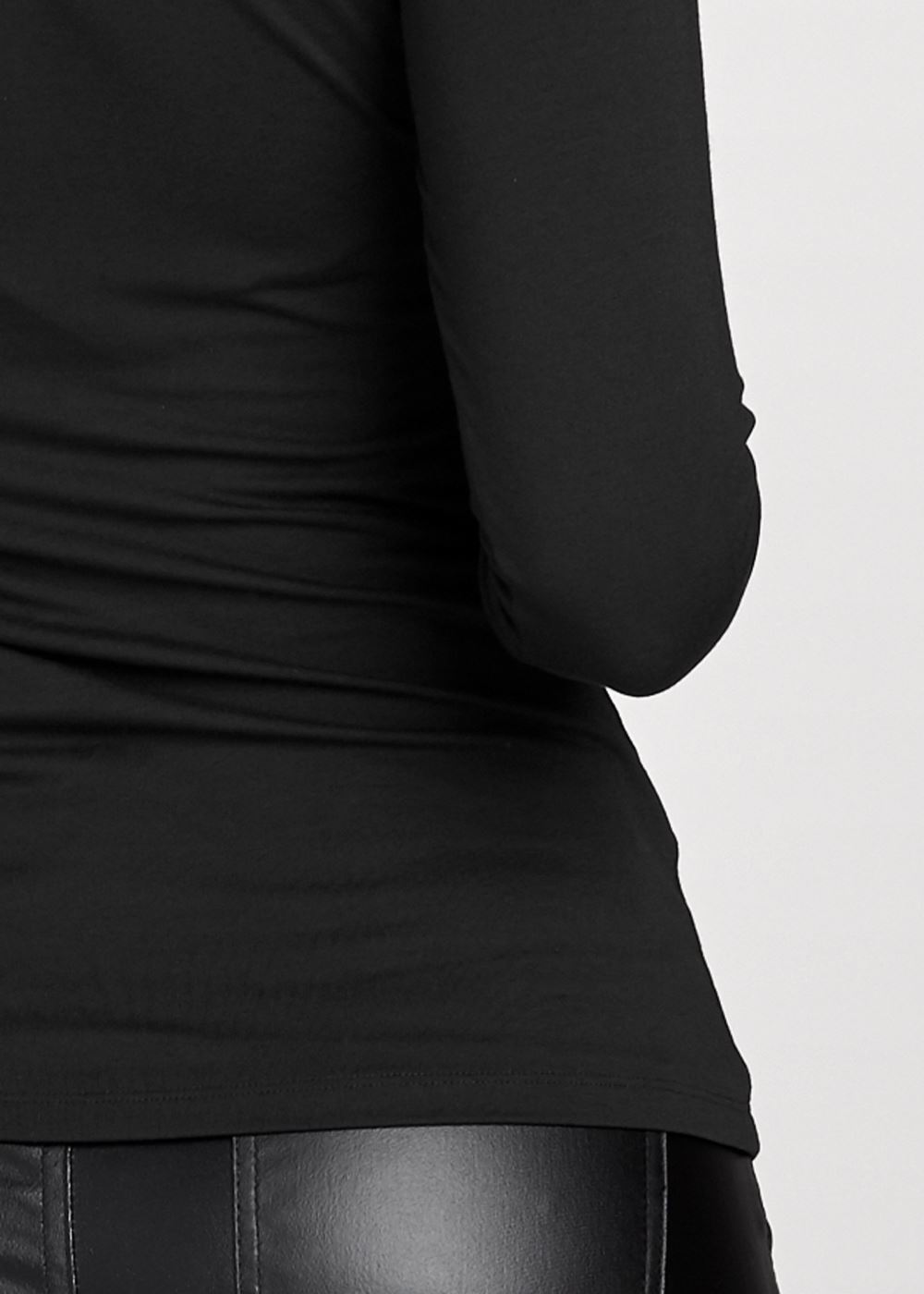 Venus Embellished Neckline Top in Black