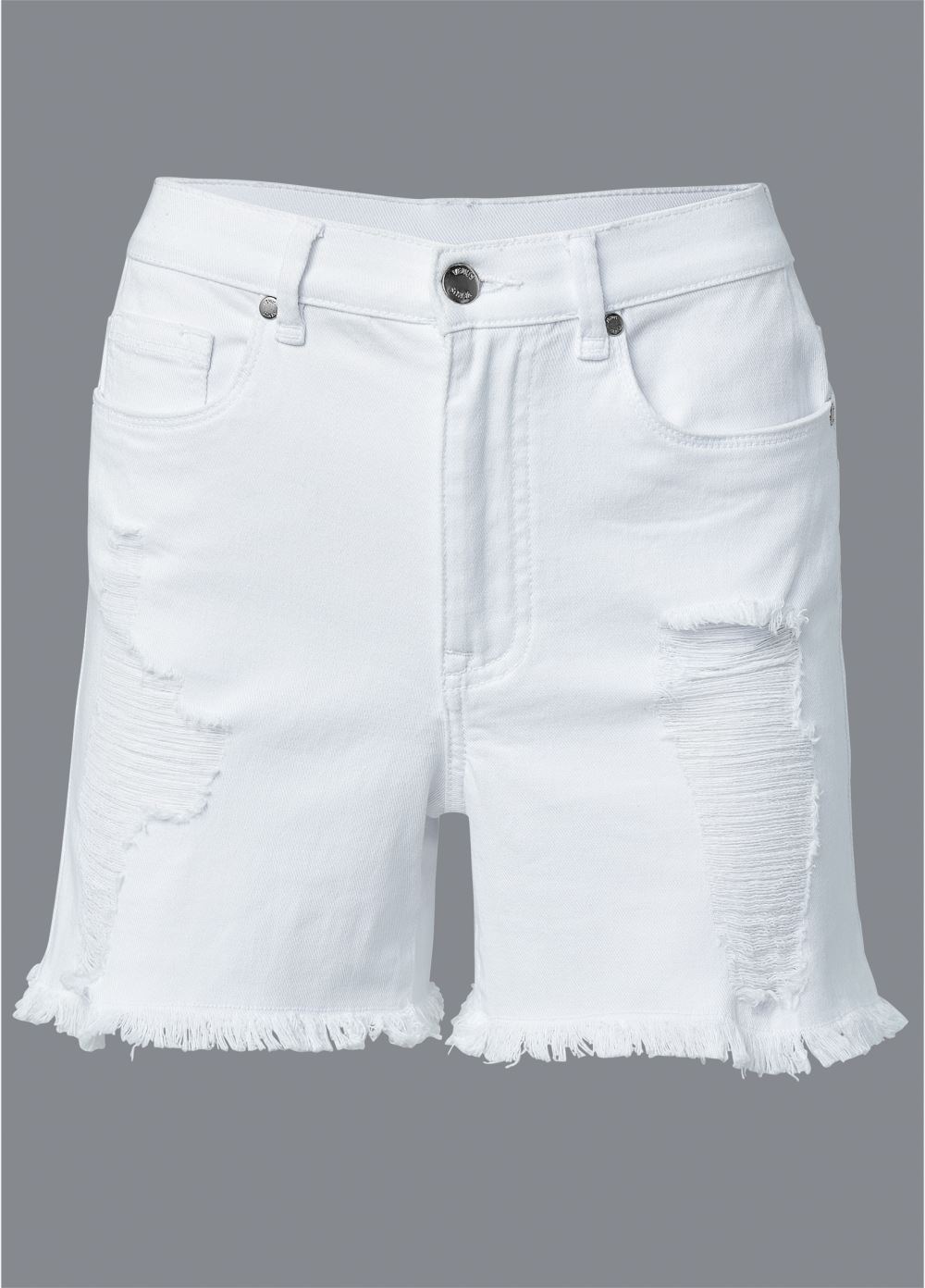Venus Distressed Jean Shorts - White Denim