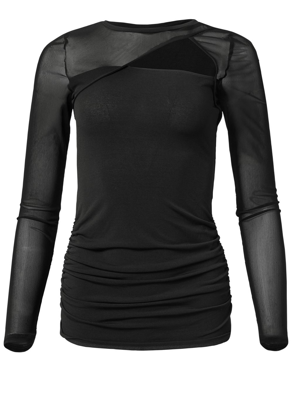 Venus Mesh Cutout Top in Black