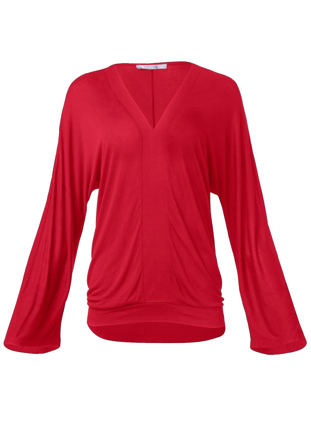Venus Banded Hem Top in Red
