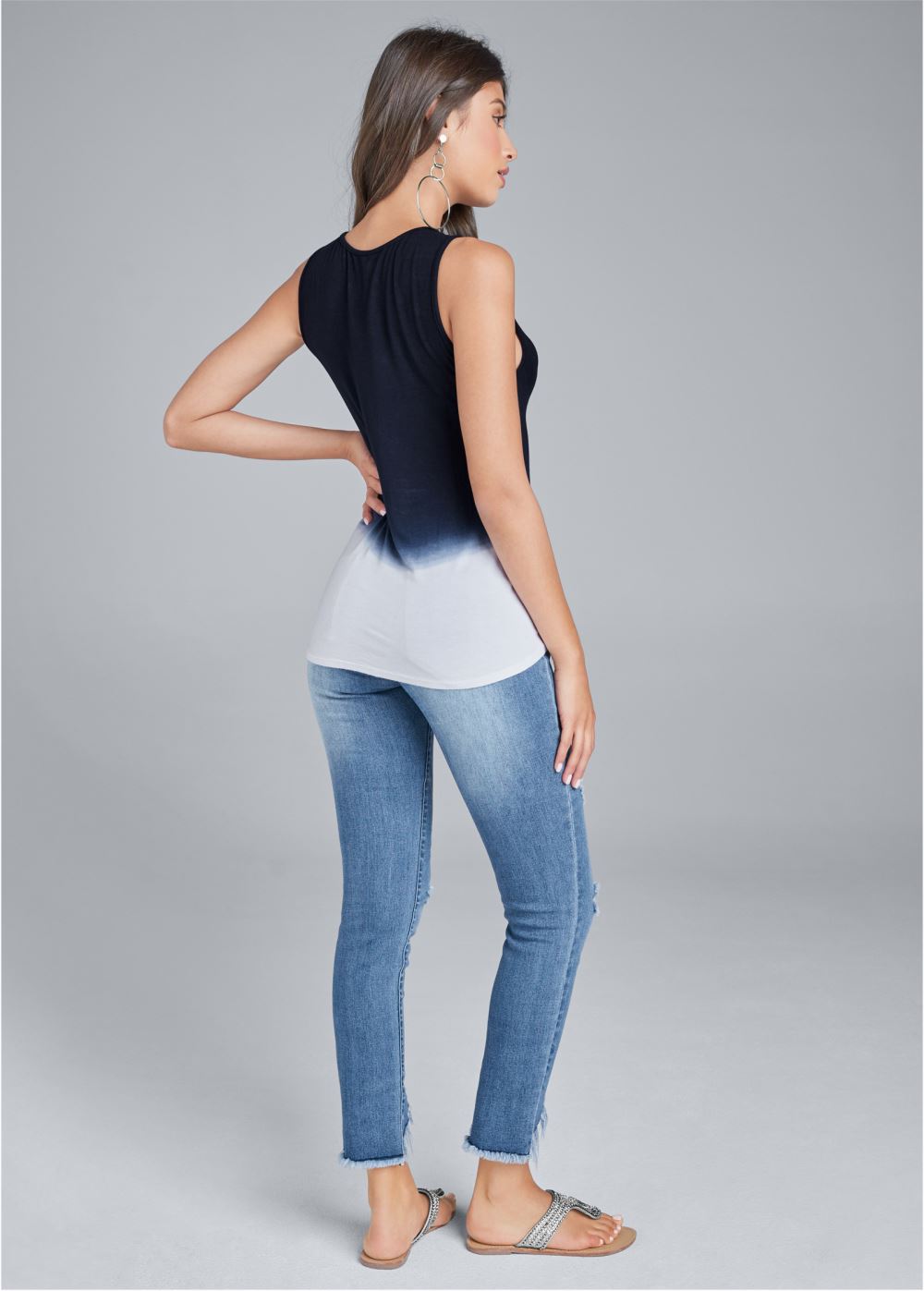 Venus Ombre Strappy Top in Navy Multi
