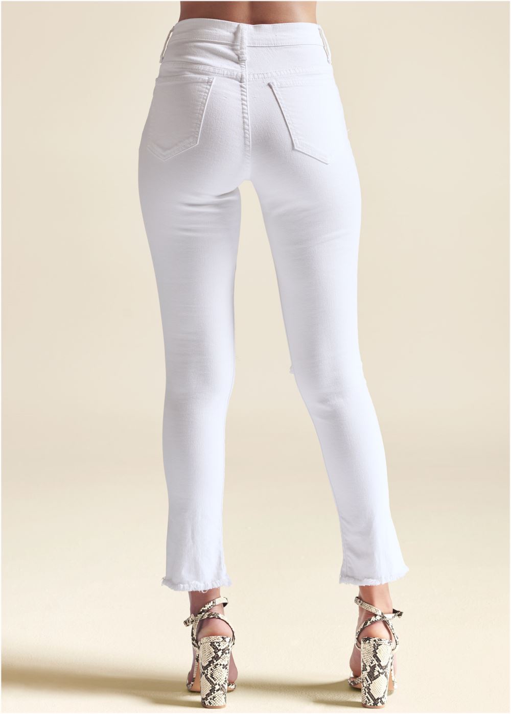 Venus Triangle Hem Jeans in White