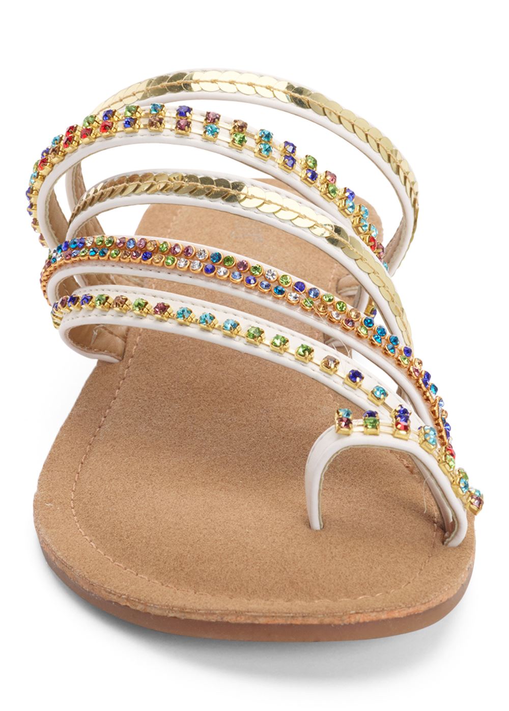 Venus Strappy Toe Ring Sandals in White
