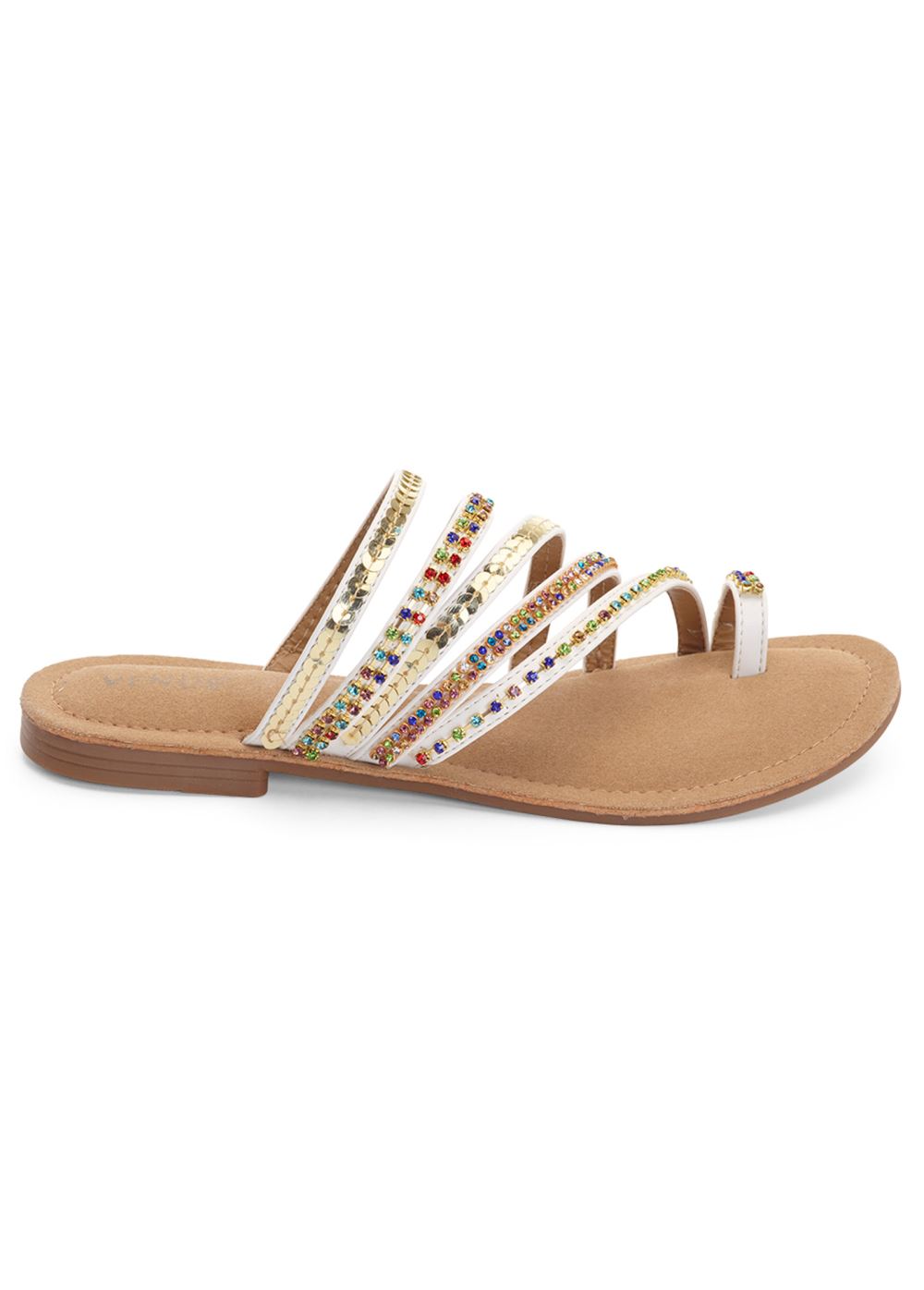 Venus Strappy Toe Ring Sandals in White