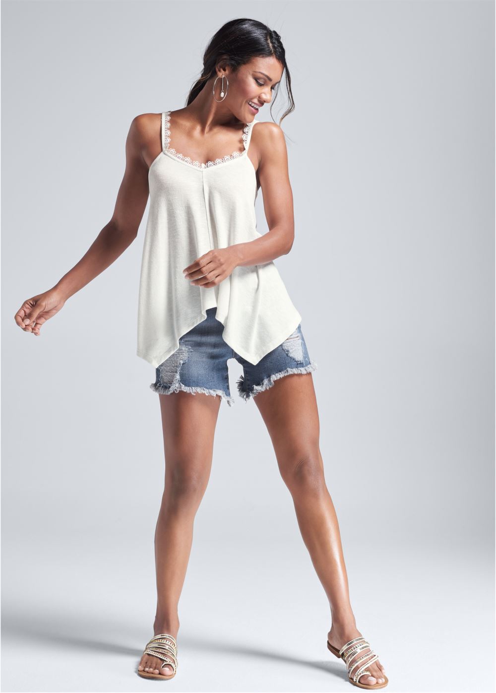 Venus Strappy Toe Ring Sandals in White