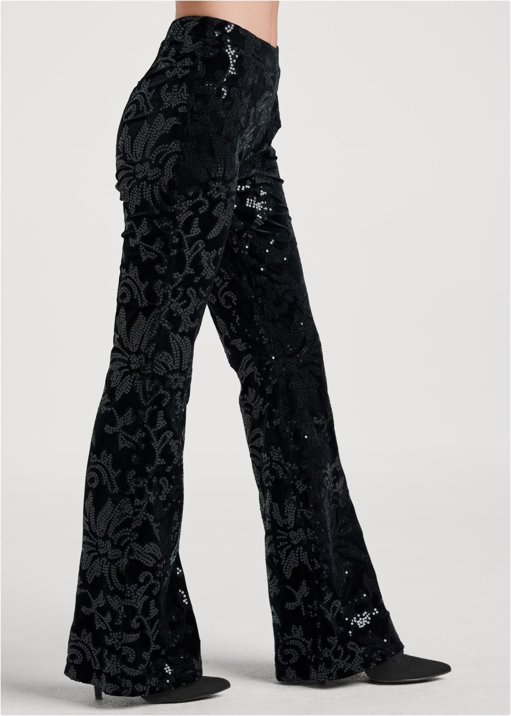 Venus Black Multi SEQUIN PATTERN PANTS