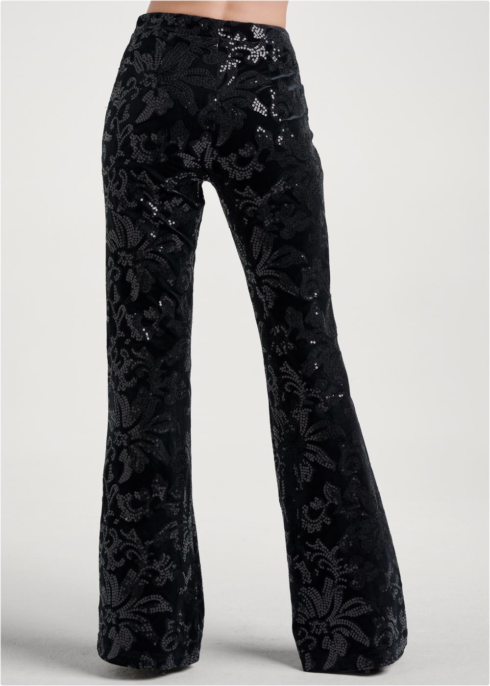 Venus Black Multi SEQUIN PATTERN PANTS