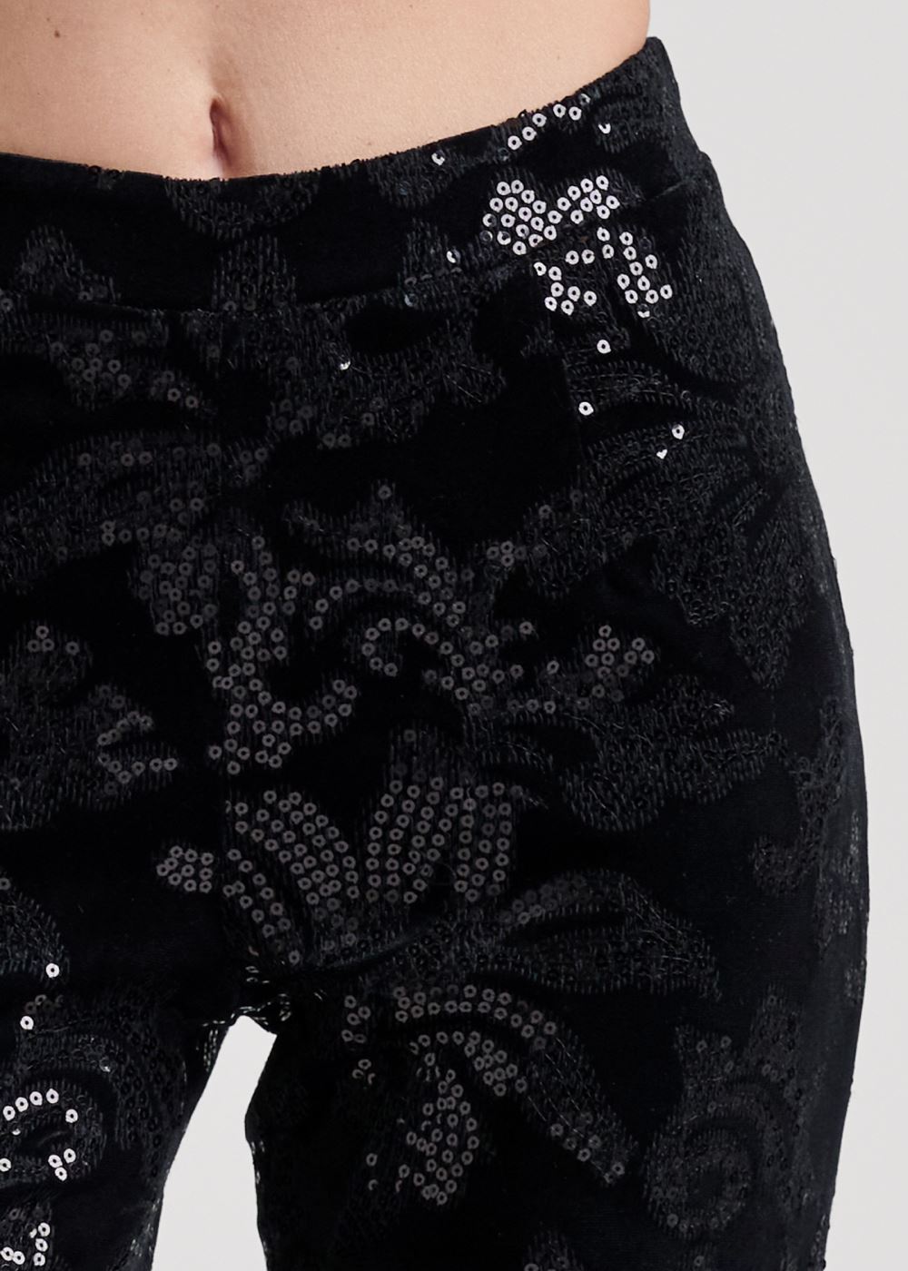 Venus Black Multi SEQUIN PATTERN PANTS