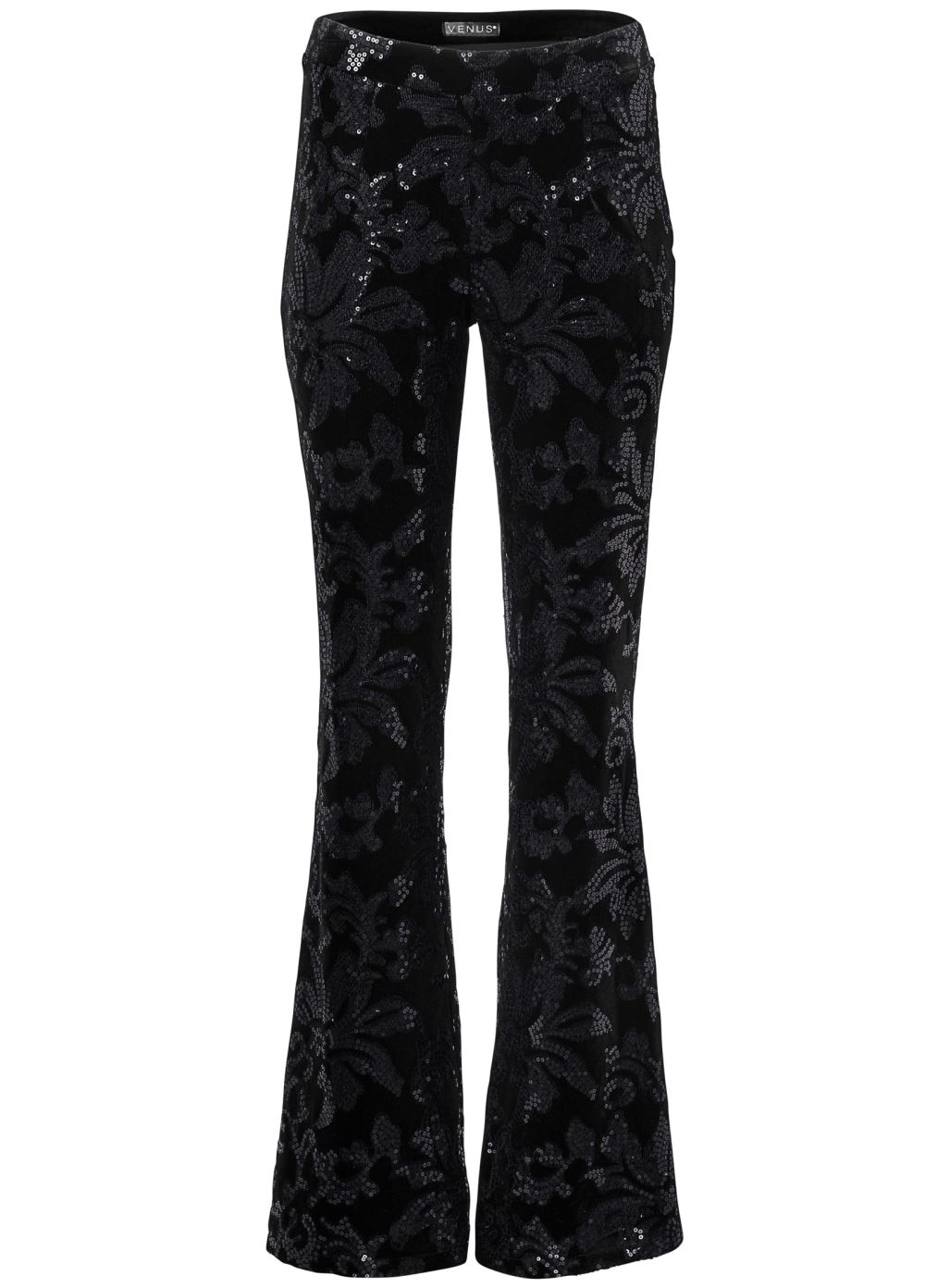 Venus Black Multi SEQUIN PATTERN PANTS