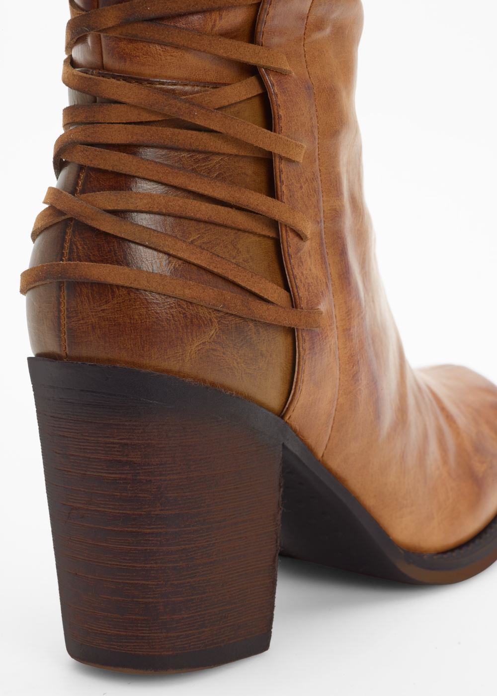 Venus Lace-Up Detail Boots in Camel