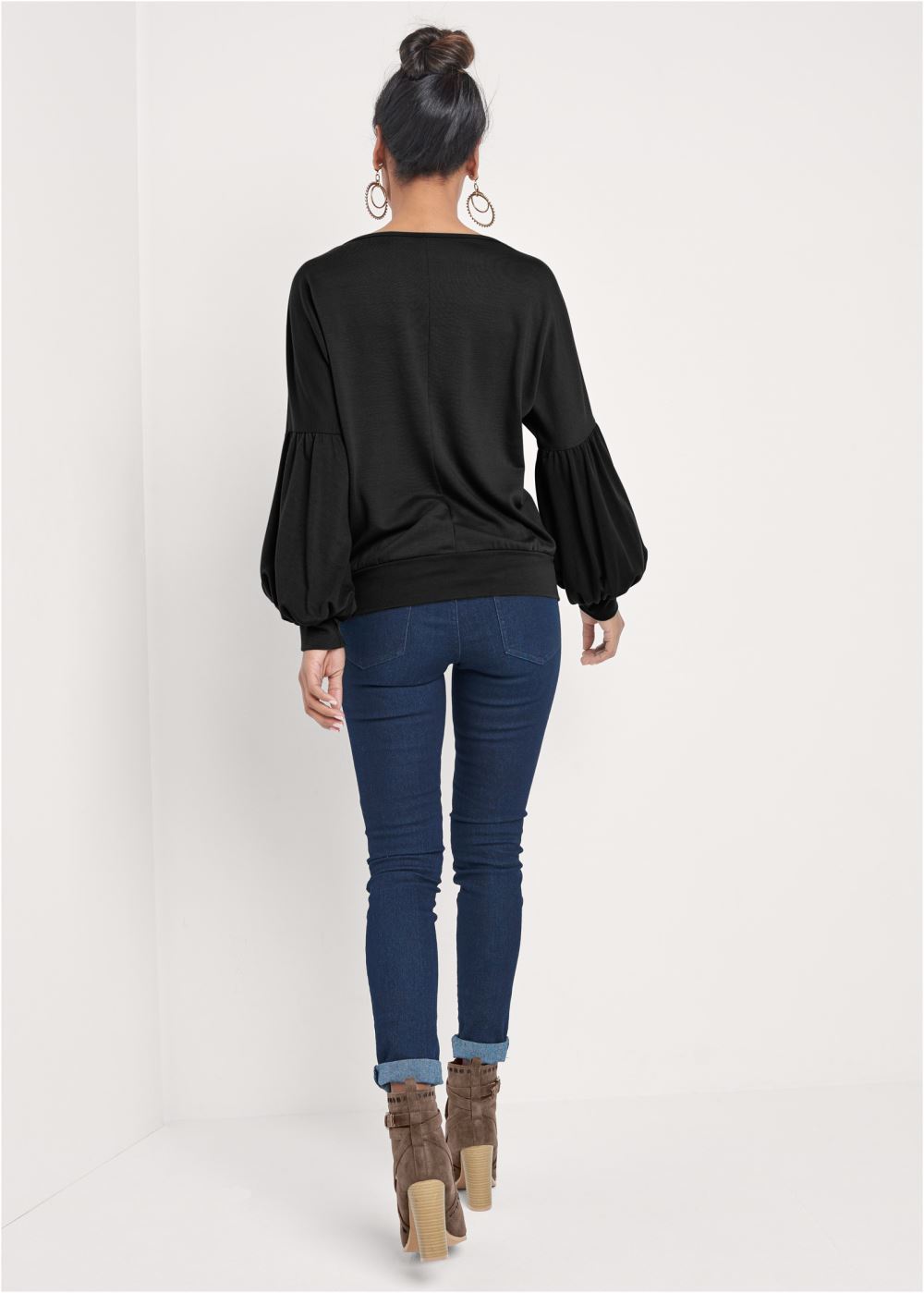 Venus Strappy Detail Sweatshirt in Black