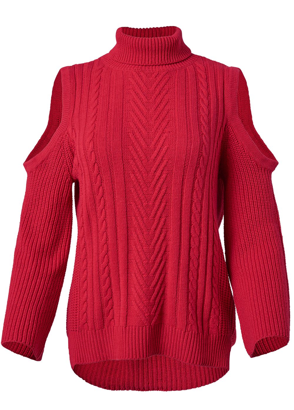Venus VENUS | Cold-Shoulder Sweater in Red