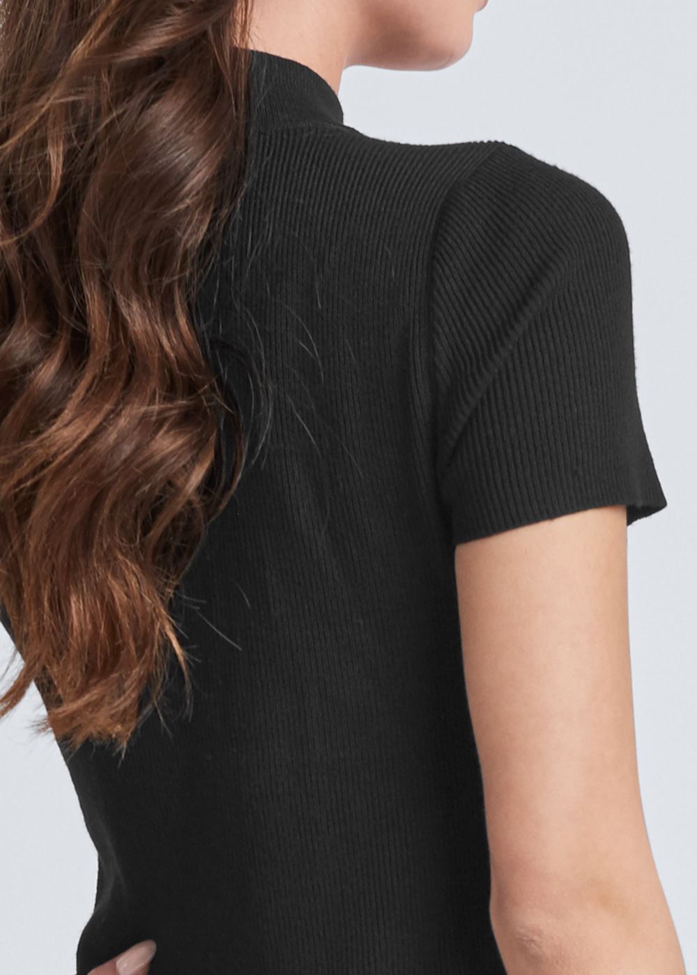 Venus VENUS | Rhinestone Trim Sweater in Black