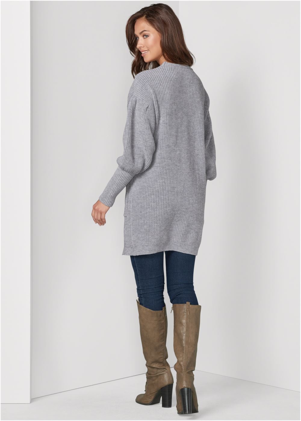 Venus VENUS | Oversized Cardigan in Light Grey