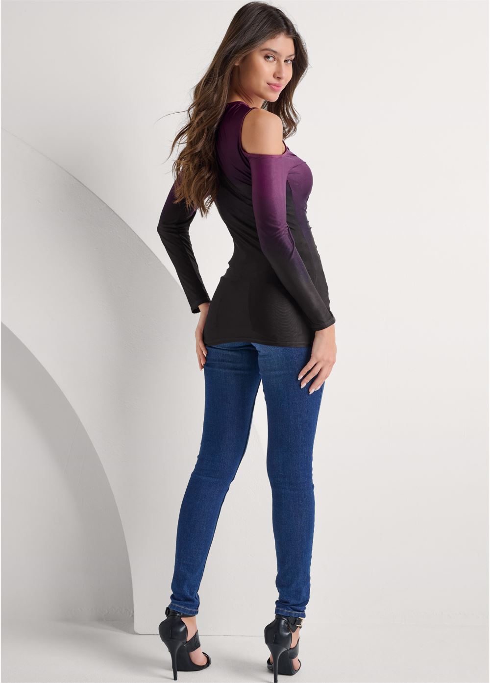 Venus Ombre Embellished Top in Purple