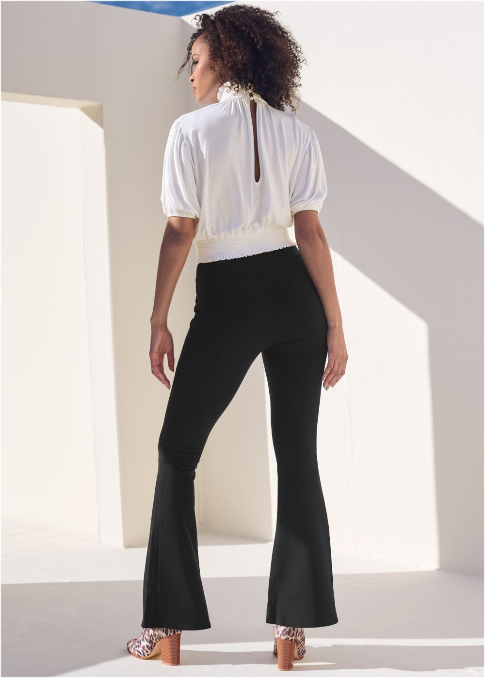 Venus Mock Neck Top in Off White