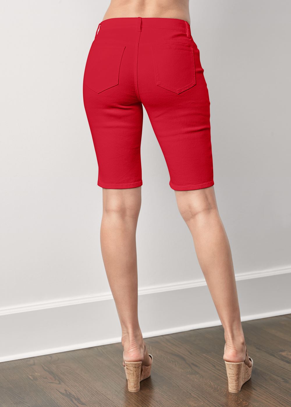 Venus Jean Bermuda Shorts - Red