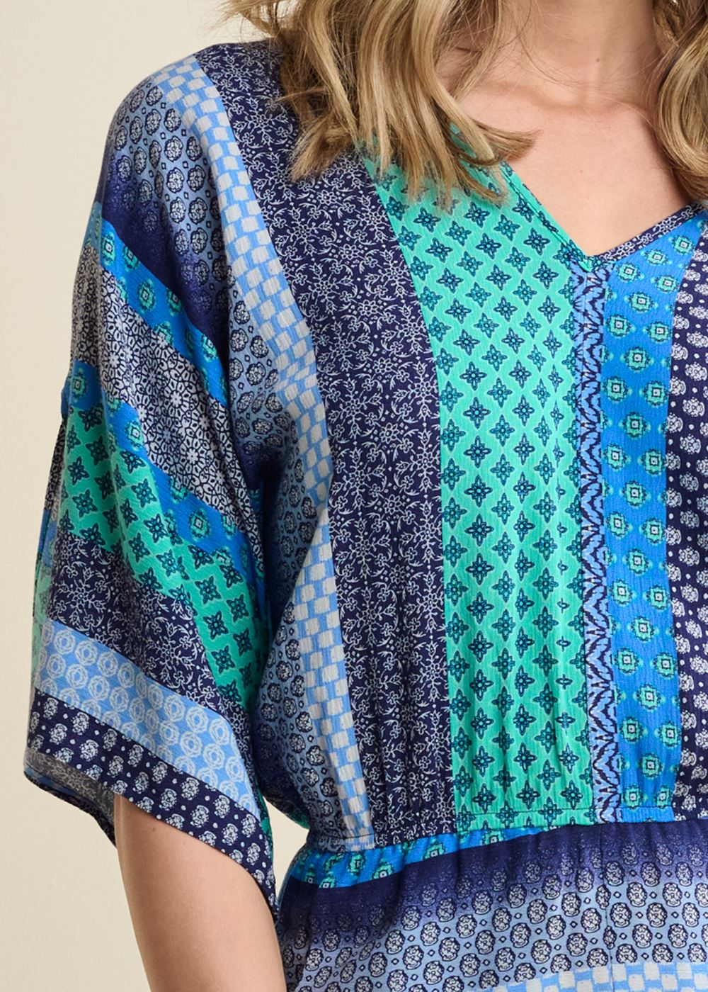 Venus Mixed Print Romper in Green Multi