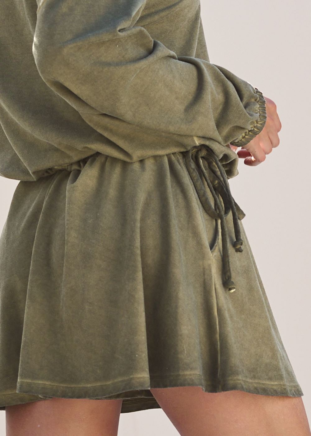 Venus Off Shoulder Short Set in Olive
