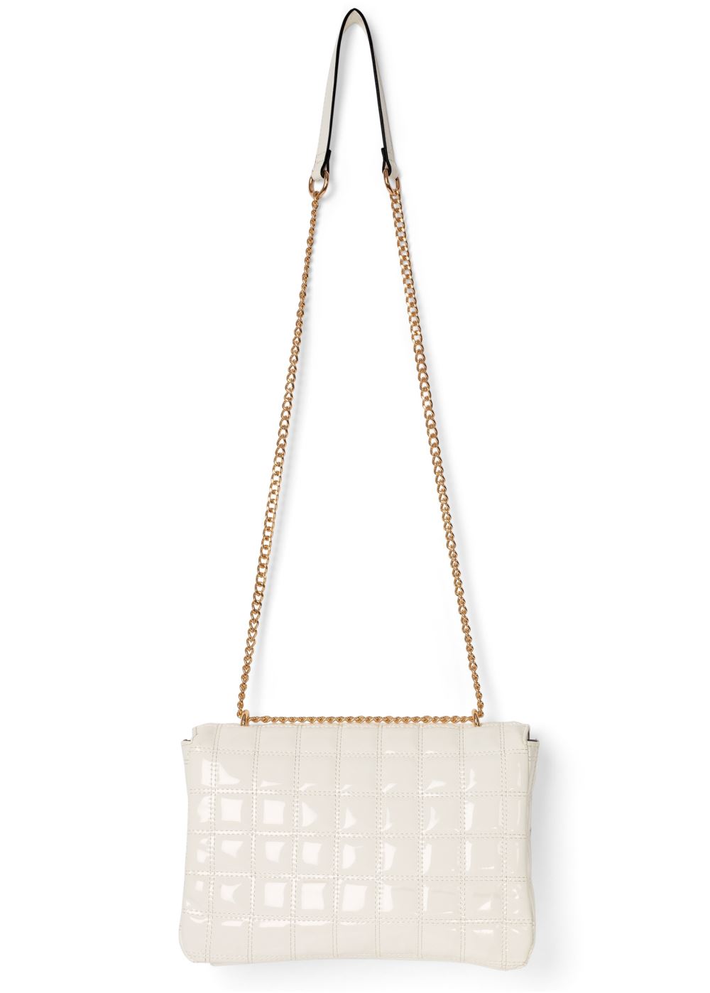 Venus Quilted Shiny Leather Bag in White