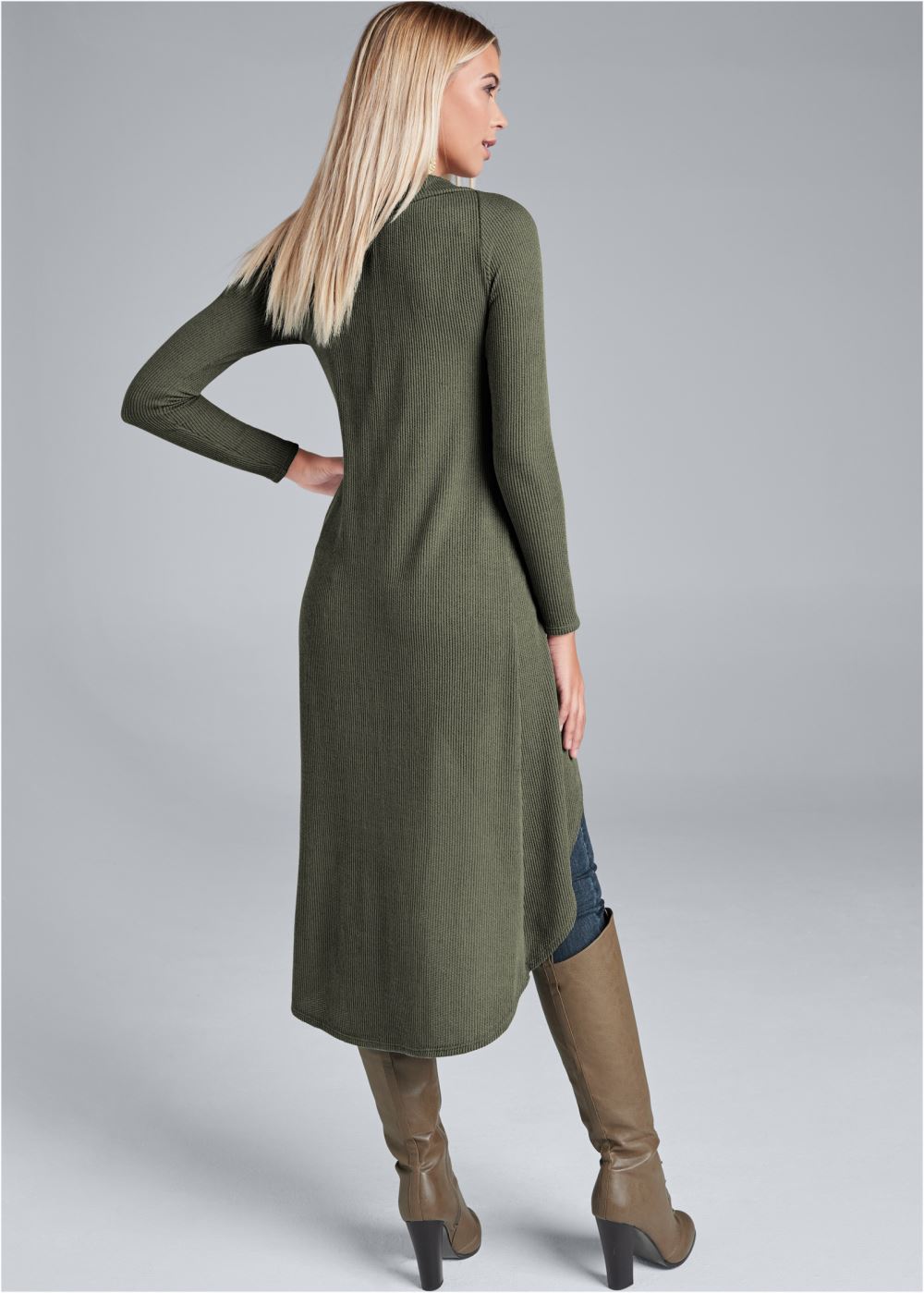 Venus Casual High-Low Top in Olive