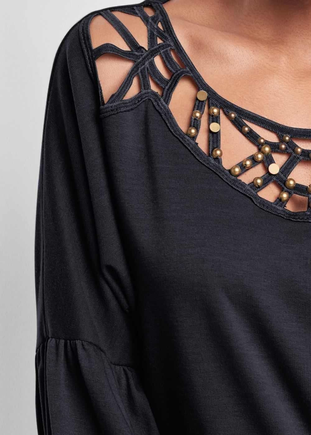 Venus Strappy Detail Sweatshirt in Black