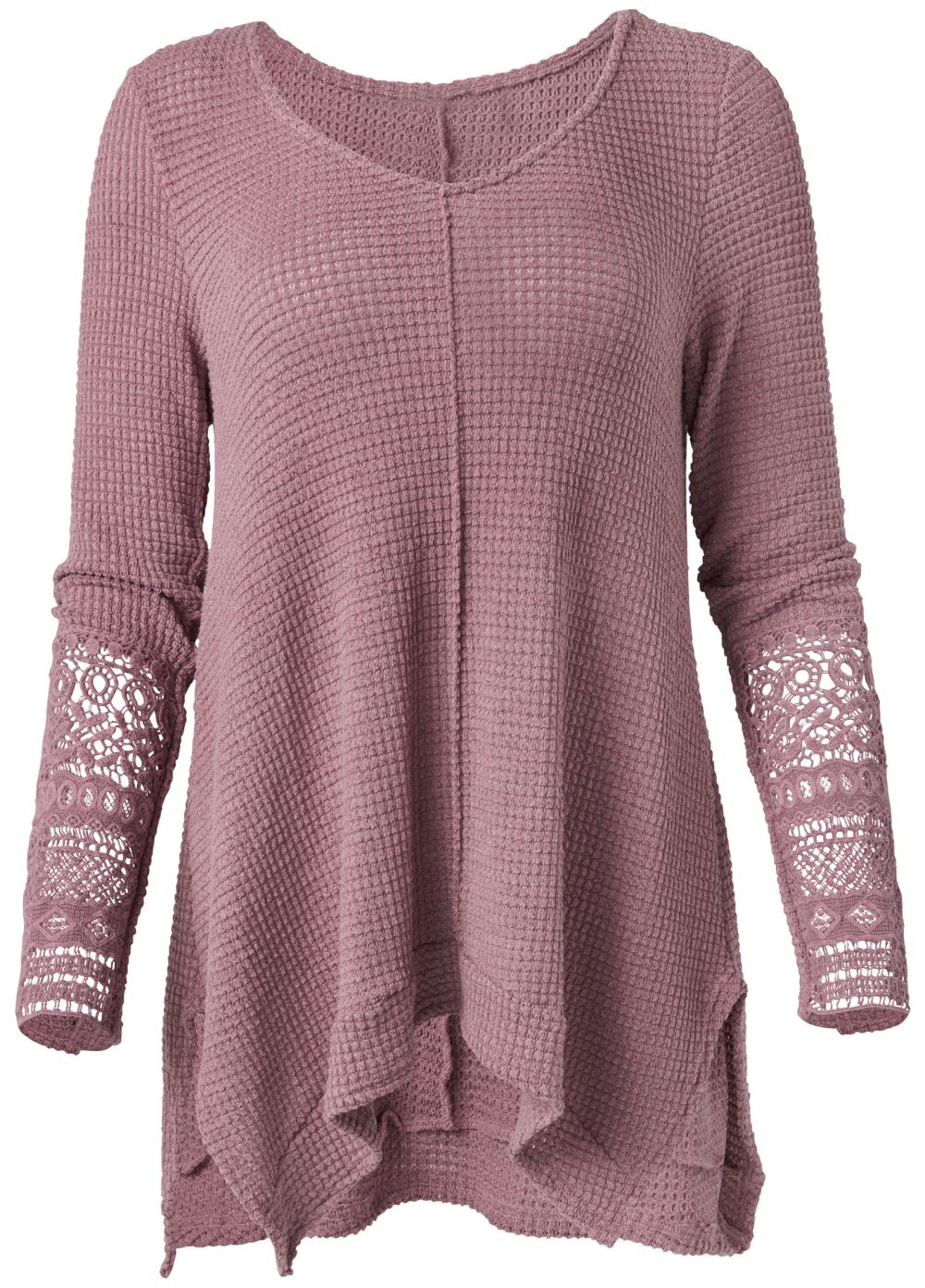 Venus Casual Waffle Knit Top in Mauve