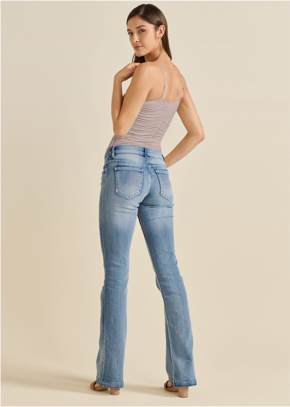 Venus Shape Embrace Ruched Bodysuit in Warm Grey