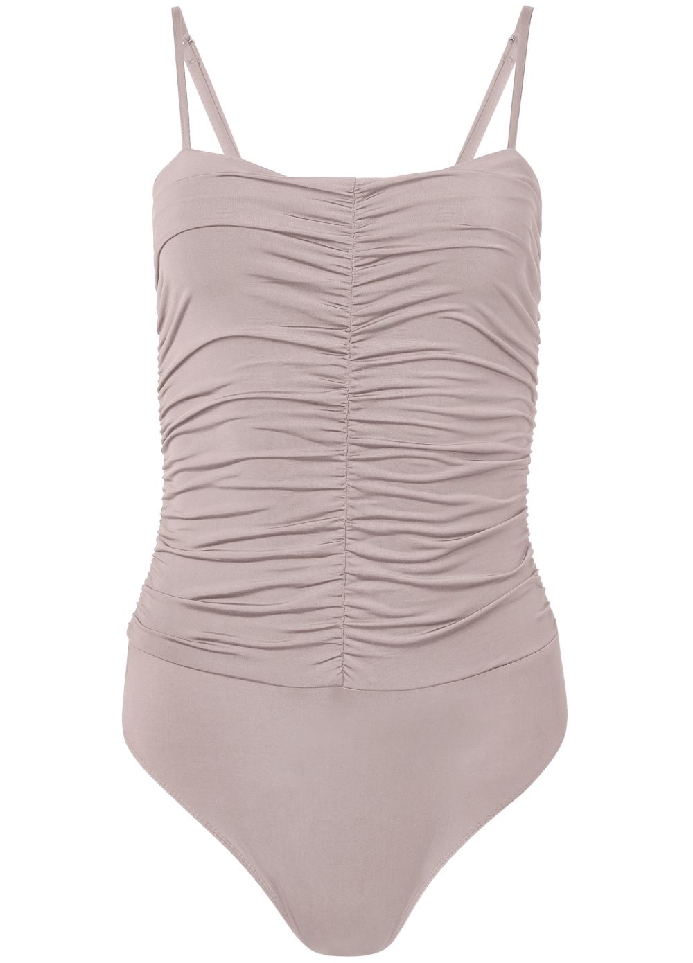 Venus Shape Embrace Ruched Bodysuit in Warm Grey