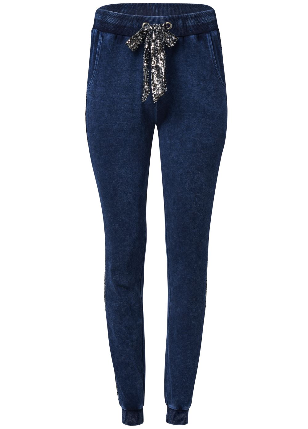Venus Washed Sequin Lounge Jogger in Blue & Silver